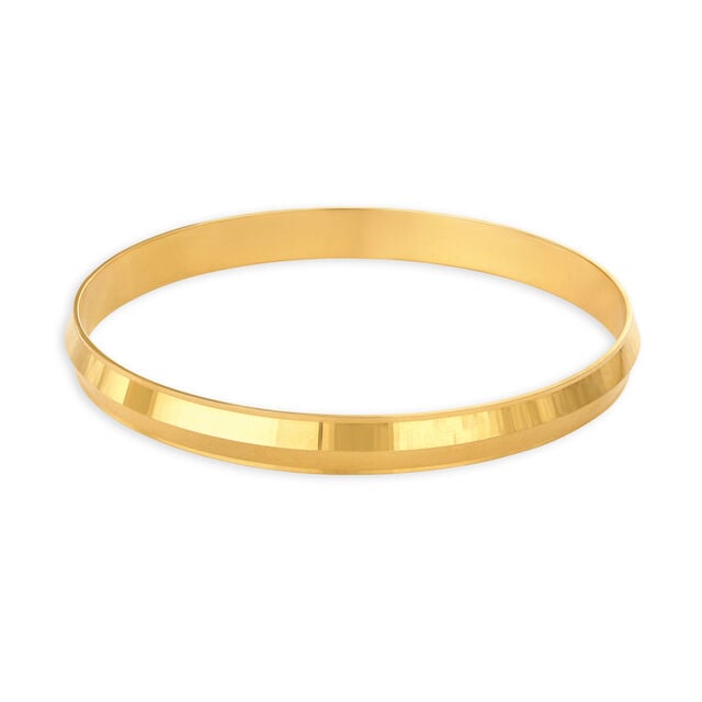 Amira Gold Minimalist Yellow Gold Ridged Kada