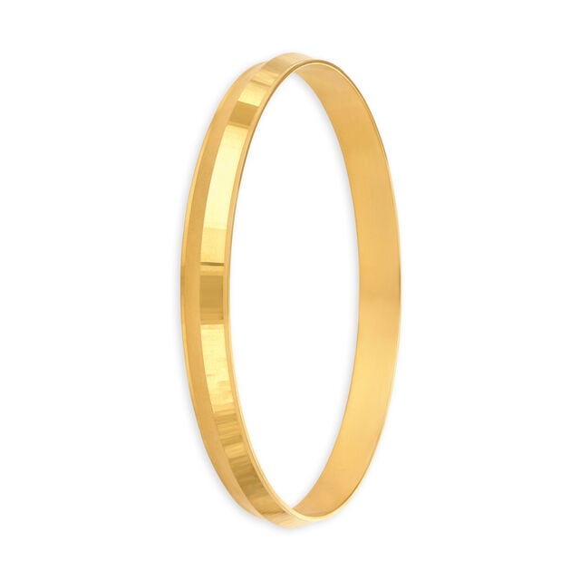 Amira Gold Minimalist Yellow Gold Ridged Kada