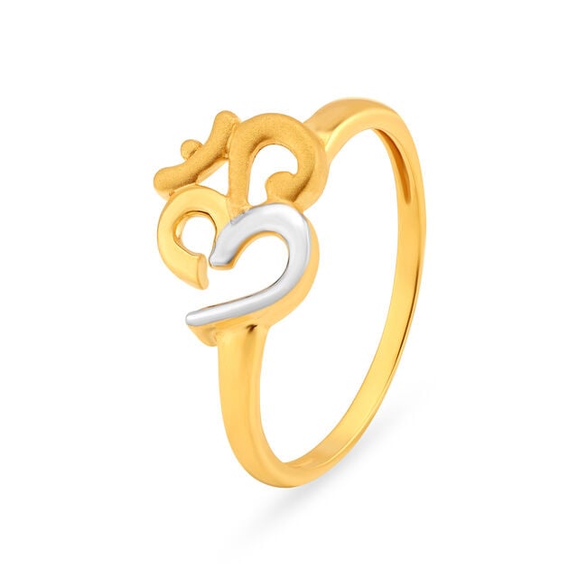 Amira Gold Auspicious 22 Karat Yellow Gold Om Finger Ring