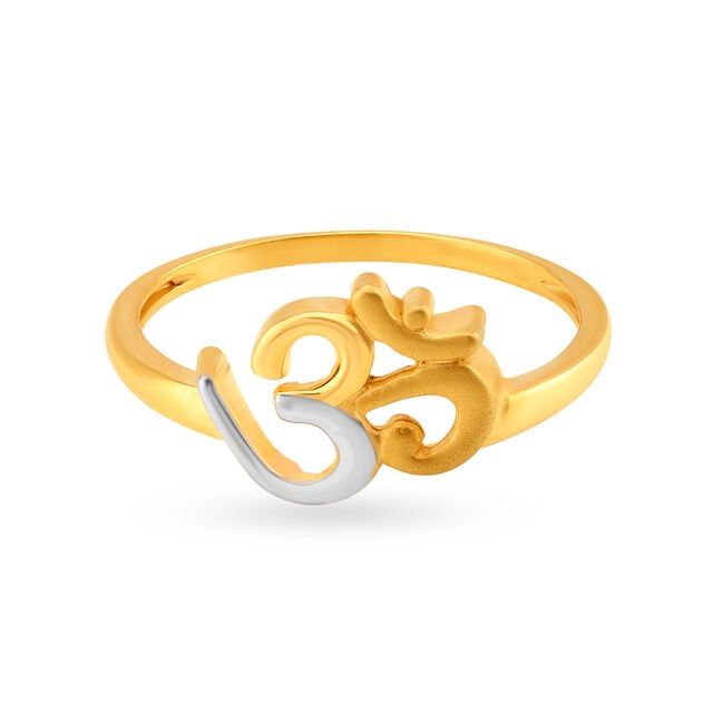 Amira Gold Auspicious 22 Karat Yellow Gold Om Finger Ring