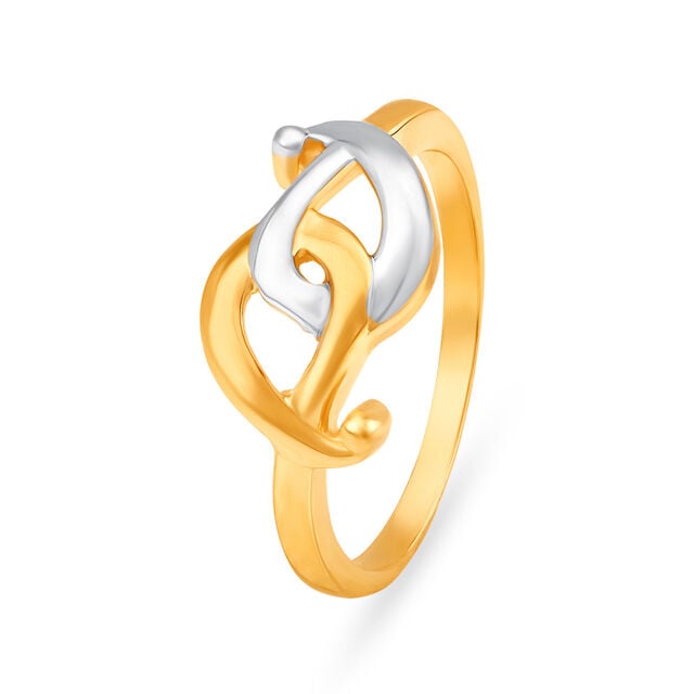 Amira Gold Elegant 22 Karat Gold Intertwined Paisley Ring