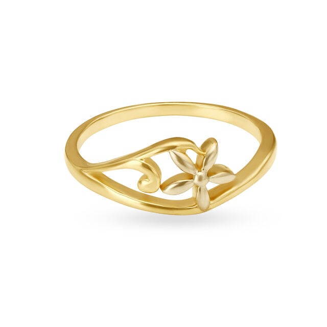 Amira Gold Enchanting Gold Ring with a Floral Pattern