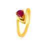 Amira Gold Simplistic 22 Karat Gold And Ruby Teardrop Ring