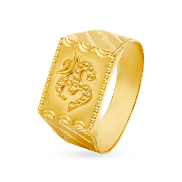 Amira Gold Spiritual Gold Om Ring for Men