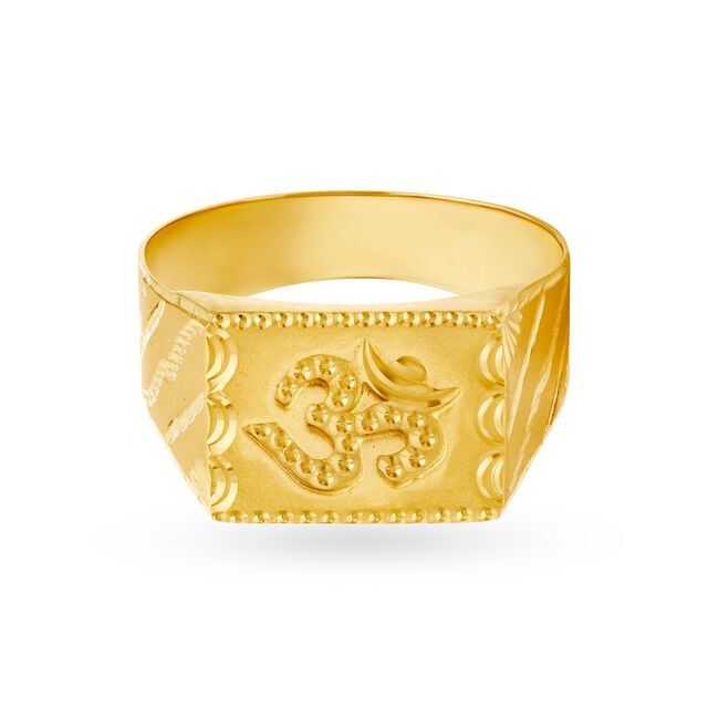 Amira Gold Spiritual Gold Om Ring for Men