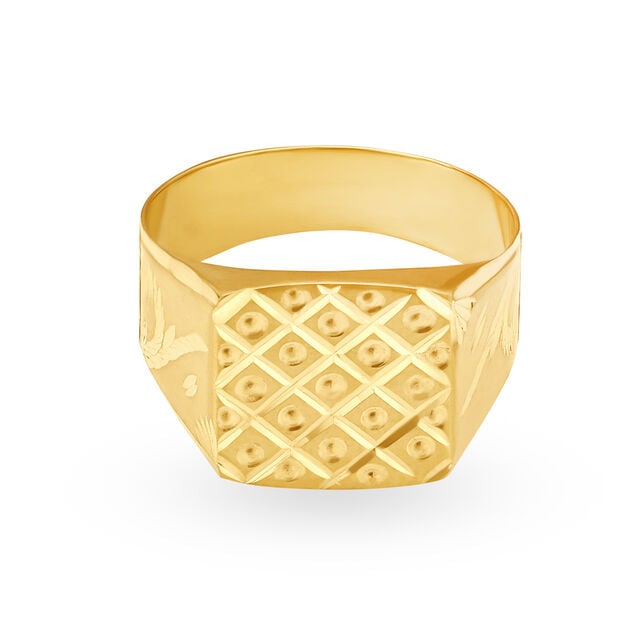 Amira Gold Splendid 22 Karat Yellow Gold Square Ring - Image 2
