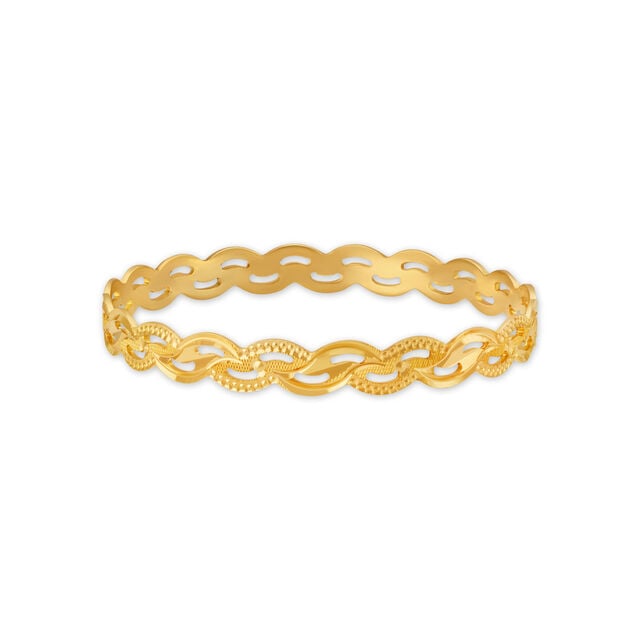 Amira Gold Elaborate Yellow Gold Twist Bangle