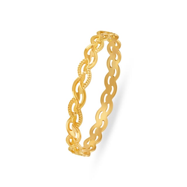Amira Gold Elaborate Yellow Gold Twist Bangle