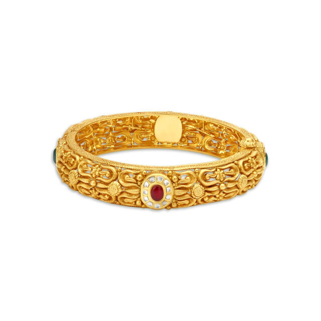 Amira Gold Pristine Floral Gold Bangle