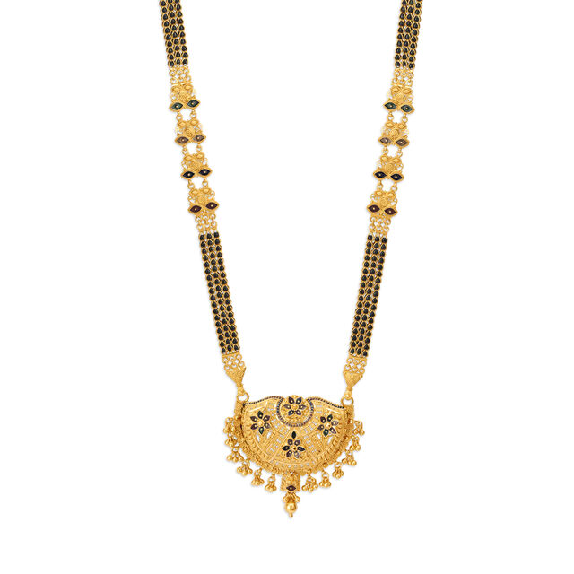 Amira Gold Decorated Crescent Mangalsutra