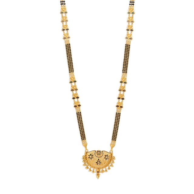 Amira Gold Decorated Crescent Mangalsutra