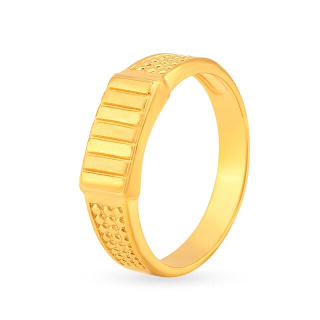 Amira Gold Modish 22 Karat Yellow Gold Geometric Ring