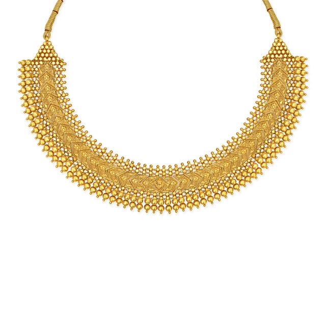 Amira Gold Majestic 22 Karat Yellow Gold Beaded Choker Necklace