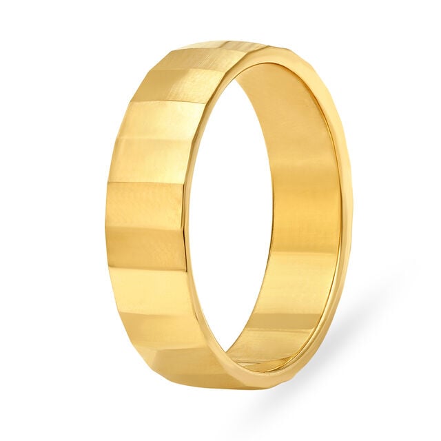 Amira Gold Contemporary Geometric Gold Challa Ring for Men