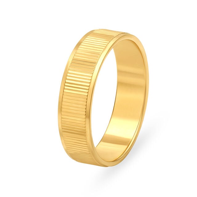 Amira Gold Contemporary Striped Gold Challa Ring