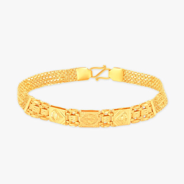 Amira Gold Artisanal Textured Gold Bracelet for Men