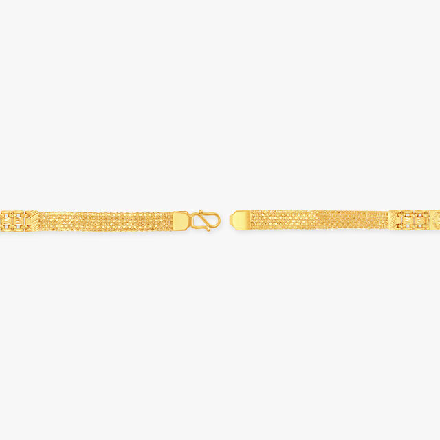 Amira Gold Artisanal Textured Gold Bracelet for Men - Image 2