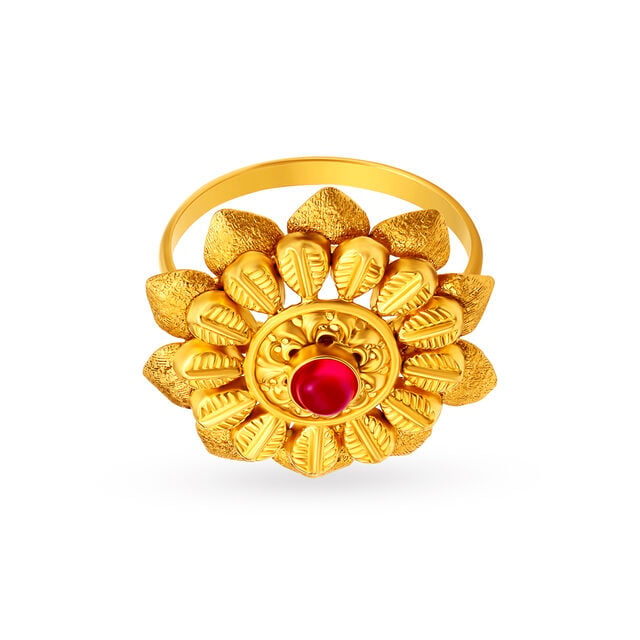 Amira Gold Lustrous Royal Ring with Gemstones