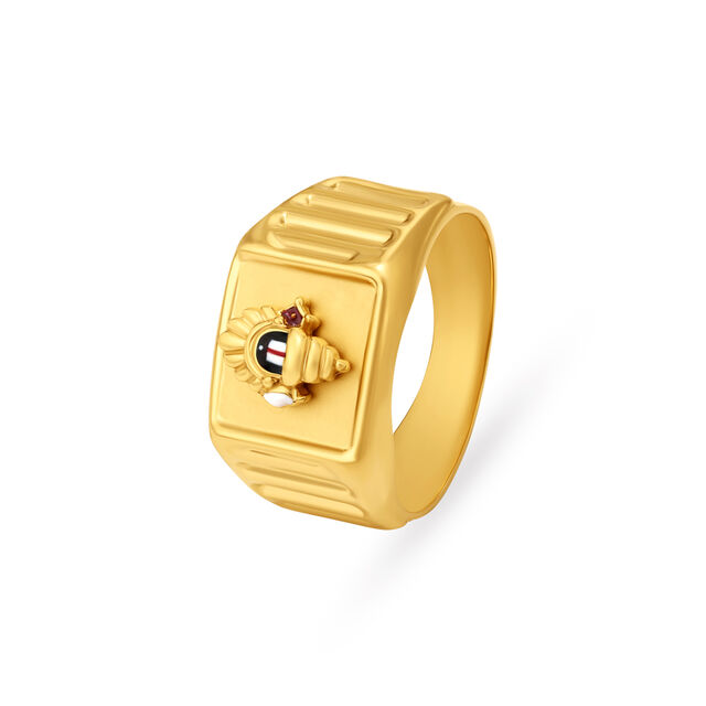 Amira Gold Devotional Lord Balaji Ring