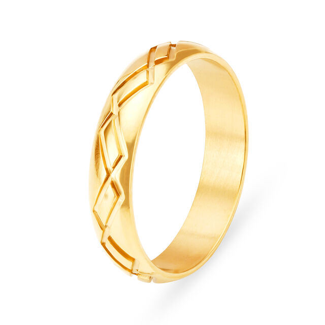Amira Gold Lustrous 22 Karat Gold Zig-Zag Patterned Ring