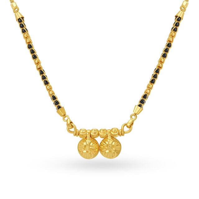 Amira Gold Striking Carved Vati Mangalsutra