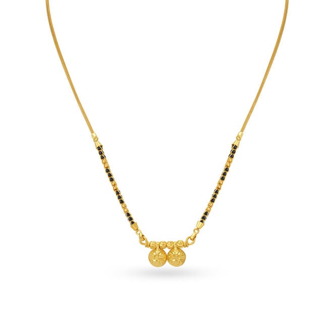 Amira Gold Striking Carved Vati Mangalsutra