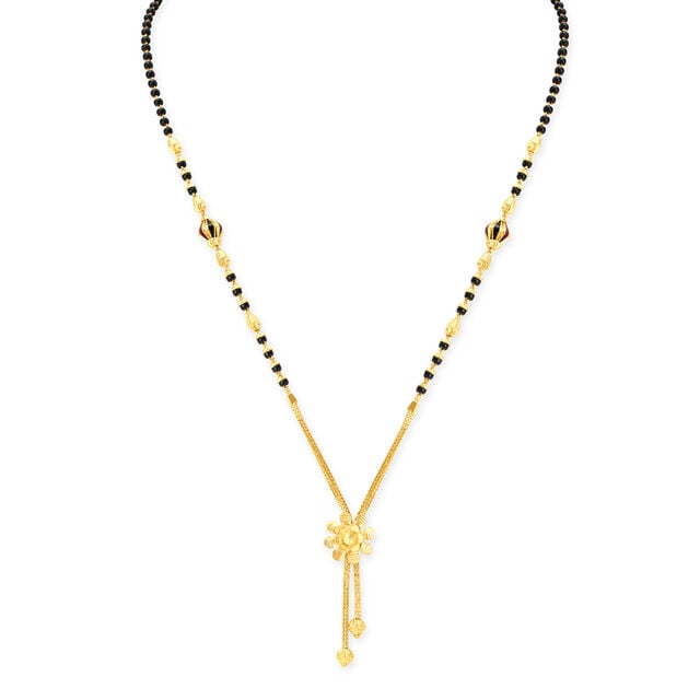Amira Gold Solitary Flower Mangalsutra - Image 2