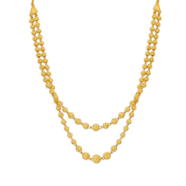 Amira Gold Exquisite Yellow Gold Dual Spiked Orb Chain