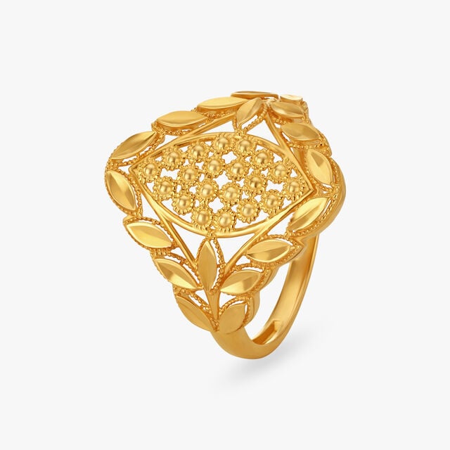 Amira Gold Filigree Gold Finger Ring