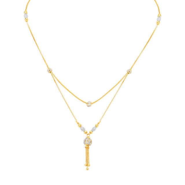 Amira Gold Shining Beads Double Layer Gold Chain