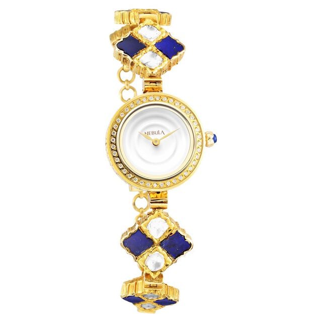 Amira Gold 18 Karat Solid Gold Analog Golden Dial Watch for Women