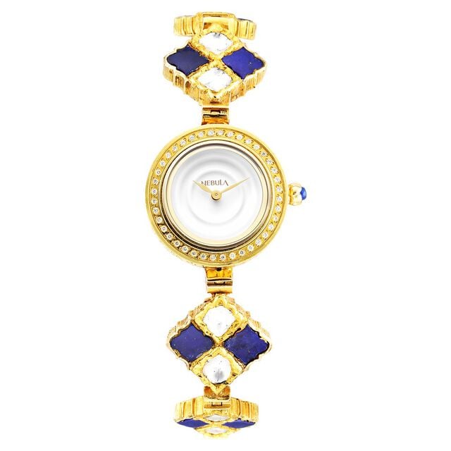 Amira Gold 18 Karat Solid Gold Analog Golden Dial Watch for Women