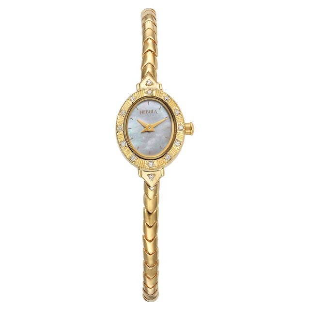 Amira Gold Titan Nebula Jewels 18k Gold Analog with Diamonds Watch for Women