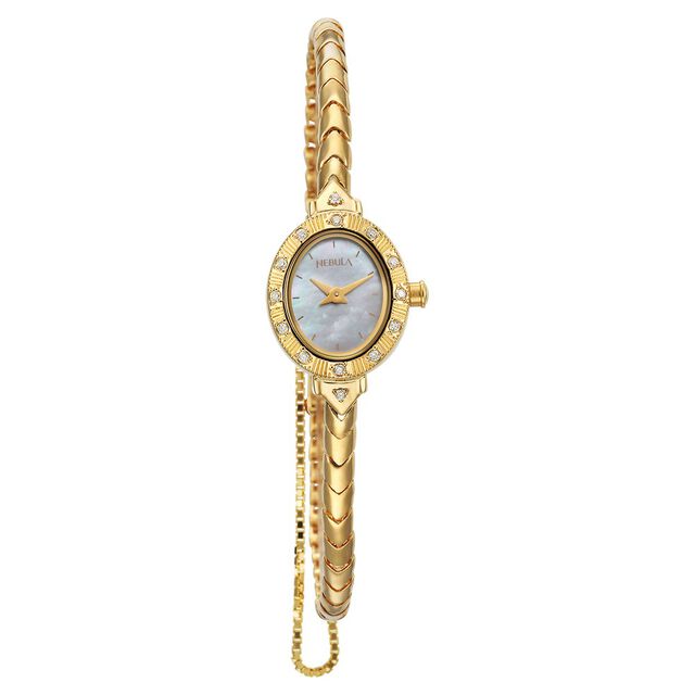 Amira Gold Titan Nebula Jewels 18k Gold Analog with Diamonds Watch for Women