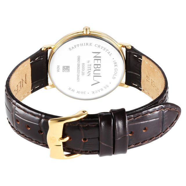 Amira Gold Titan Nebula Vintage 18k Gold Analog with Diamond Studded Indices Watch for Men - Image 5