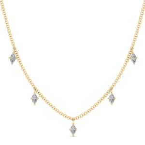 Amira Gold — Marquise Diamond Drop Necklace