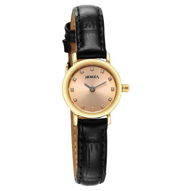 Amira Gold Titan Nebula Vintage 18k Gold Analog with Diamond Studded Indices Watch for Women