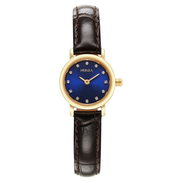 Amira Gold Titan Nebula Vintage 18k Gold Analog with Diamond Studded Indices Watch for Women