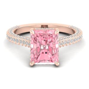 Amira Gold — Aurora: Fancy Pink Radiant Diamond Ring