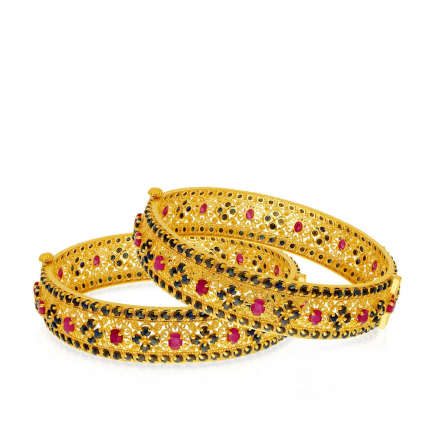 Amira Gold — Gemstone Bangle Set