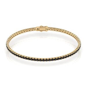 Amira Gold — Black Sapphire Tennis Bracelet