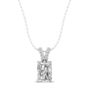 Amira Gold — Certified Radiant Diamond Pendant Necklace
