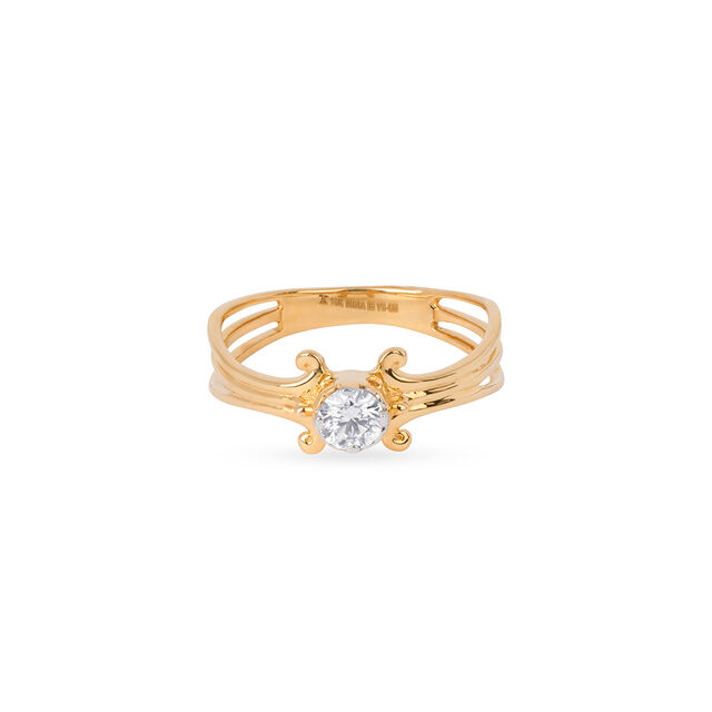 Amira Gold Stellar Flowerbud Solitaire Ring