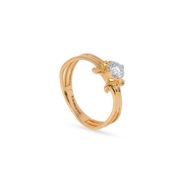 Amira Gold Stellar Flowerbud Solitaire Ring