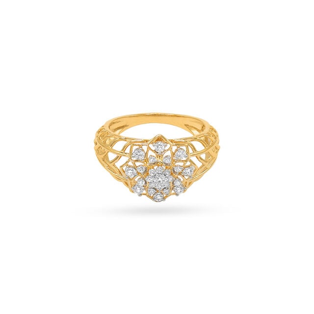 Amira Gold Lace Diamond Gold Ring