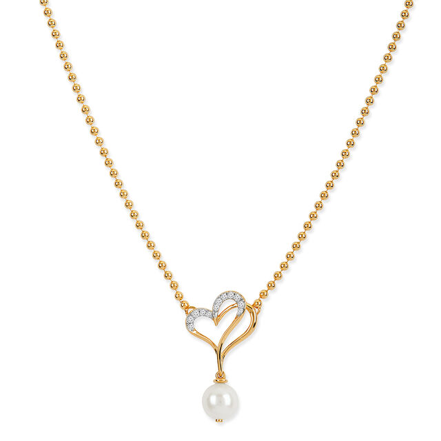Amira Gold Interwined Diamond Hearts Pendant