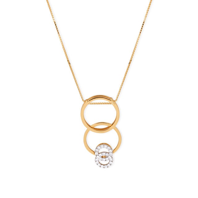 Amira Gold Tanishq 18KT Diamond Pendant with Chain for Women