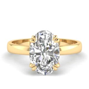 Amira Gold — Elena: Certified Oval Diamond Ring in Thick band