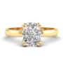 Amira Gold — Amala: Elongated Cushion Diamond Ring in Thick band