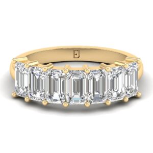 Amira Gold — Half Eternity Emerald Diamond Band